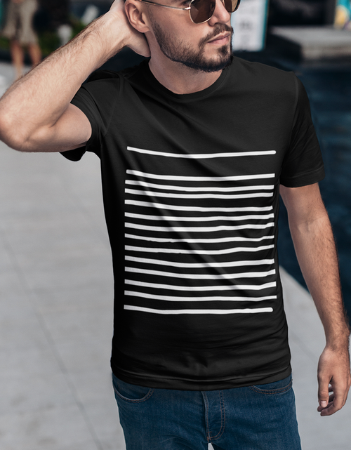 Load image into Gallery viewer, Mens T-Shirt with Lines in Black
