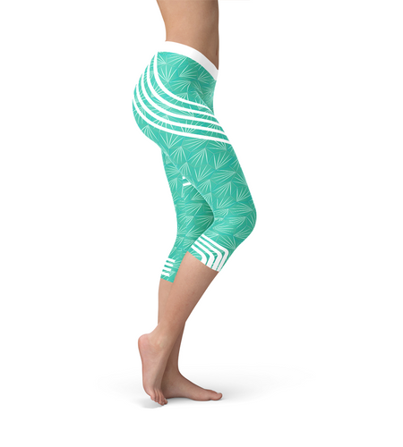 Turquoise Sports Capri Leggings